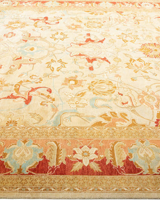 Traditional Mogul Ivory Wool Area Rug 8' 1" x 9' 10" - Solo Rugs