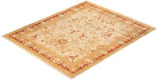 Traditional Mogul Ivory Wool Area Rug 8' 1" x 9' 10" - Solo Rugs