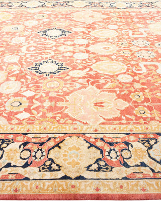 Traditional Mogul Orange Wool Area Rug 9' 1" x 11' 10" - Solo Rugs
