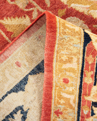 Traditional Mogul Orange Wool Area Rug 9' 1" x 11' 10" - Solo Rugs