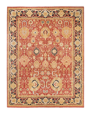 Traditional Mogul Orange Wool Area Rug 9' 1" x 11' 10" - Solo Rugs