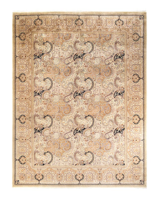 Traditional Mogul Ivory Wool Area Rug 9' 1" x 12' 4" - Solo Rugs