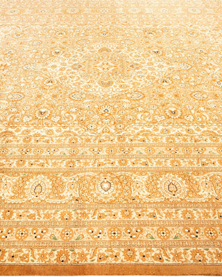 Traditional Mogul Yellow Wool Area Rug 8' 1" x 10' 4" - Solo Rugs