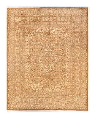 Traditional Mogul Yellow Wool Area Rug 8' 1" x 10' 4" - Solo Rugs