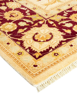 Traditional Mogul Ivory Wool Area Rug 9' 1" x 11' 8" - Solo Rugs