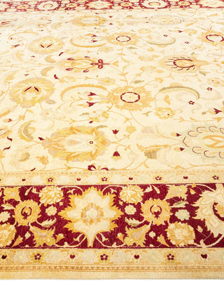 Traditional Mogul Ivory Wool Area Rug 9' 1" x 11' 8" - Solo Rugs