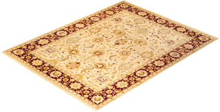 Traditional Mogul Ivory Wool Area Rug 9' 1" x 11' 8" - Solo Rugs