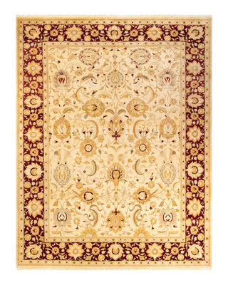 Traditional Mogul Ivory Wool Area Rug 9' 1" x 11' 8" - Solo Rugs
