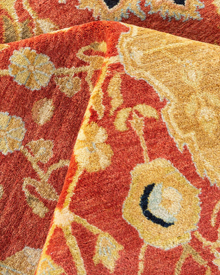 Traditional Mogul Orange Wool Area Rug 9' 3" x 11' 10" - Solo Rugs