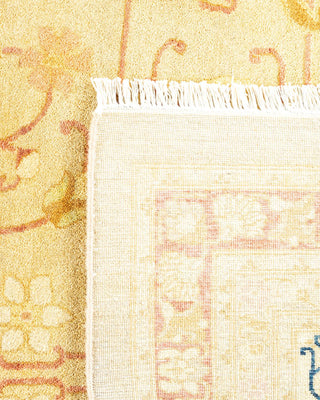 Traditional Mogul Yellow Wool Area Rug 8' 3" x 10' 2" - Solo Rugs