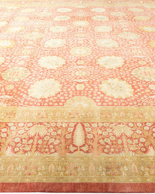 Traditional Mogul Orange Wool Area Rug 12' 4" x 18' 5" - Solo Rugs