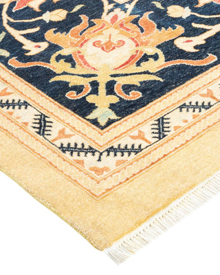 Traditional Mogul Green Wool Area Rug 10' 5" x 13' 10" - Solo Rugs