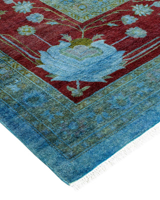 Contemporary Fine Vibrance Light Blue Wool Area Rug 10' 1" x 14' 0" - Solo Rugs