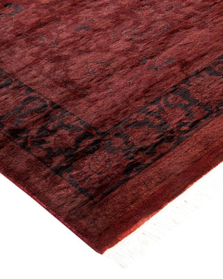 Contemporary Fine Vibrance Red Wool Area Rug 4' 1" x 6' 4" - Solo Rugs