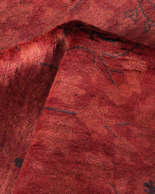 Contemporary Fine Vibrance Red Wool Area Rug 4' 1" x 6' 4" - Solo Rugs