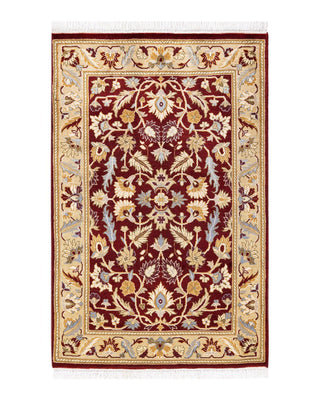 Traditional Mogul Red Wool Area Rug 2' 2" x 3' 4" - Solo Rugs