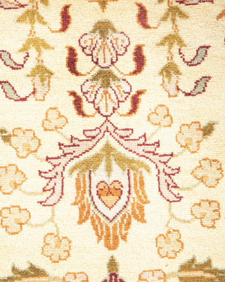 Traditional Mogul Beige Wool Area Rug 3' 1" x 5' 3" - Solo Rugs