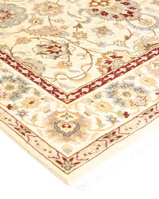 Traditional Mogul Ivory Wool Area Rug 4' 1" x 6' 5" - Solo Rugs