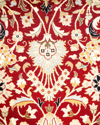 Traditional Mogul Red Wool Area Rug 4' 2" x 6' 3" - Solo Rugs
