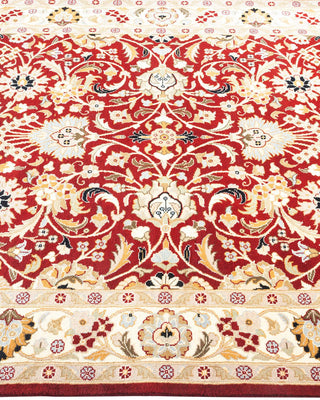 Traditional Mogul Red Wool Area Rug 4' 2" x 6' 3" - Solo Rugs