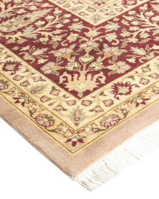 Traditional Mogul Beige Wool Area Rug 9' 2" x 12' 2" - Solo Rugs