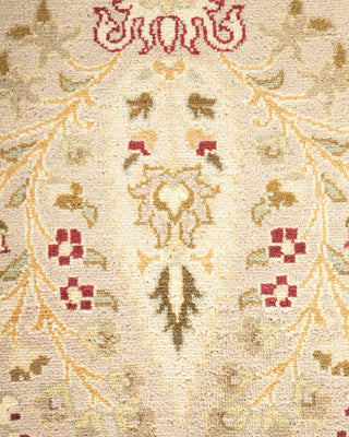 Traditional Mogul Beige Wool Area Rug 9' 2" x 12' 2" - Solo Rugs
