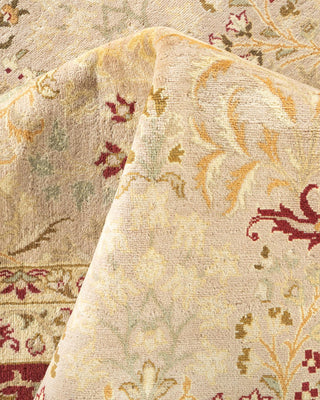 Traditional Mogul Beige Wool Area Rug 9' 2" x 12' 2" - Solo Rugs