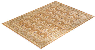 Traditional Mogul Brown Wool Area Rug 9' 0" x 12' 5" - Solo Rugs