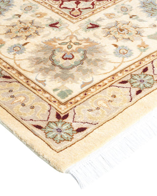 Traditional Mogul Ivory Wool Area Rug 9' 2" x 12' 1" - Solo Rugs