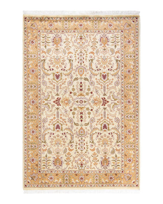 Traditional Mogul Ivory Wool Area Rug 4' 2" x 6' 3" - Solo Rugs