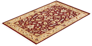 Traditional Mogul Red Wool Area Rug 3' 3" x 5' 1" - Solo Rugs