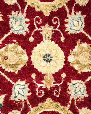 Traditional Mogul Red Wool Area Rug 4' 8" x 7' 3" - Solo Rugs