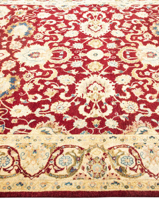 Traditional Mogul Red Wool Area Rug 4' 8" x 7' 3" - Solo Rugs