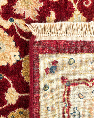 Traditional Mogul Red Wool Area Rug 4' 8" x 7' 3" - Solo Rugs