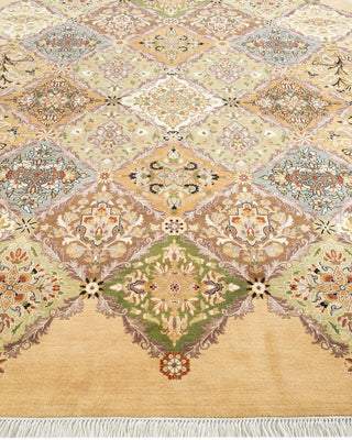 Traditional Mogul Yellow Wool Octagon Area Rug 7' 1" x 7' 1" - Solo Rugs