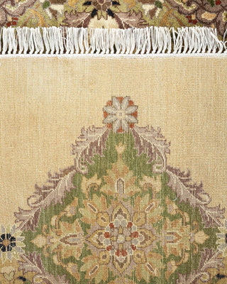 Traditional Mogul Yellow Wool Octagon Area Rug 7' 1" x 7' 1" - Solo Rugs
