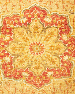 Traditional Mogul Yellow Wool Area Rug 3' 2" x 5' 4" - Solo Rugs