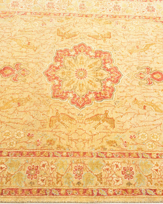 Traditional Mogul Yellow Wool Area Rug 3' 2" x 5' 4" - Solo Rugs