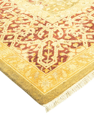 Traditional Mogul Green Wool Area Rug 8' 3" x 9' 10" - Solo Rugs