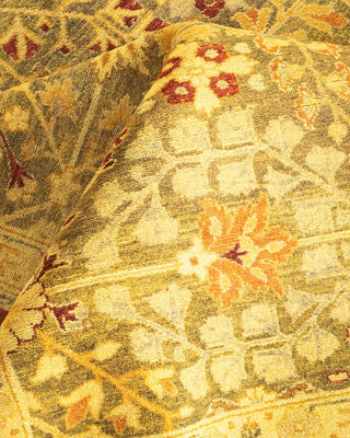 Traditional Mogul Green Wool Area Rug 8' 3" x 9' 10" - Solo Rugs