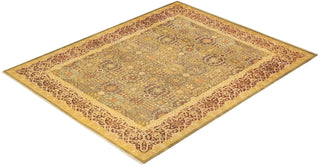 Traditional Mogul Green Wool Area Rug 8' 3" x 9' 10" - Solo Rugs