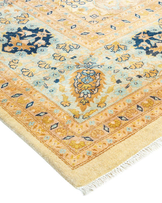 Traditional Mogul Ivory Wool Area Rug 8' 0" x 10' 0" - Solo Rugs