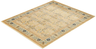 Traditional Mogul Ivory Wool Area Rug 8' 0" x 10' 0" - Solo Rugs