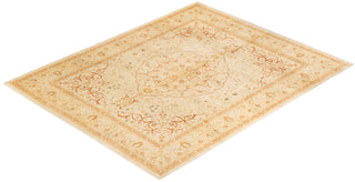 Traditional Mogul Ivory Wool Area Rug 8' 2" x 10' 2" - Solo Rugs