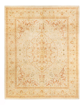 Traditional Mogul Ivory Wool Area Rug 8' 2" x 10' 2" - Solo Rugs