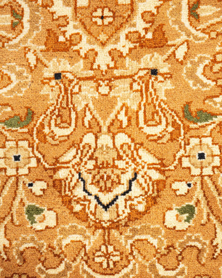 Traditional Mogul Yellow Wool Area Rug 6' 1" x 9' 1" - Solo Rugs