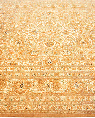 Traditional Mogul Yellow Wool Area Rug 6' 1" x 9' 1" - Solo Rugs