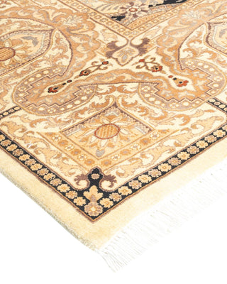 Traditional Mogul Ivory Wool Area Rug 6' 3" x 8' 10" - Solo Rugs