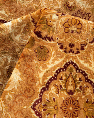 Traditional Mogul Yellow Wool Area Rug 6' 1" x 9' 4" - Solo Rugs