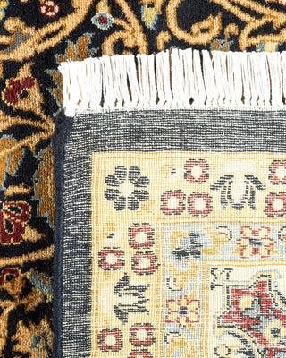 Traditional Mogul Black Wool Area Rug 6' 2" x 9' 3" - Solo Rugs